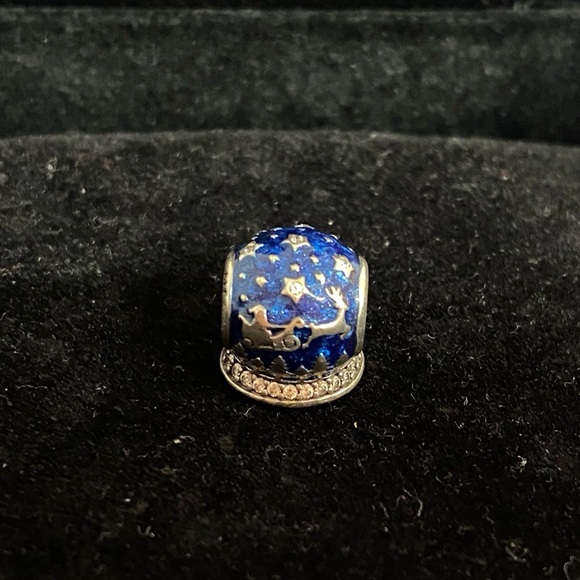 Pandora Silver Enamel Christmas Night Bead - Picture 2 of 4
